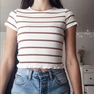 American Eagle striped crop top